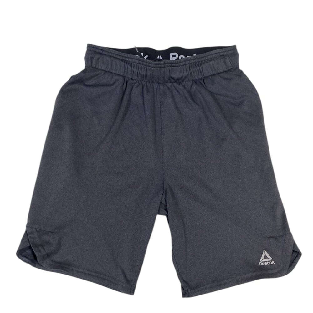 Reebok Dark Gray Men's Athletic Shorts, Lightweight, Elastic Waistband, Small